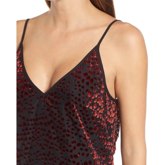 WAYF Nordstrom Velvet Red Dot Cowl Back Mini Dress Size M - Picture 3 of 8